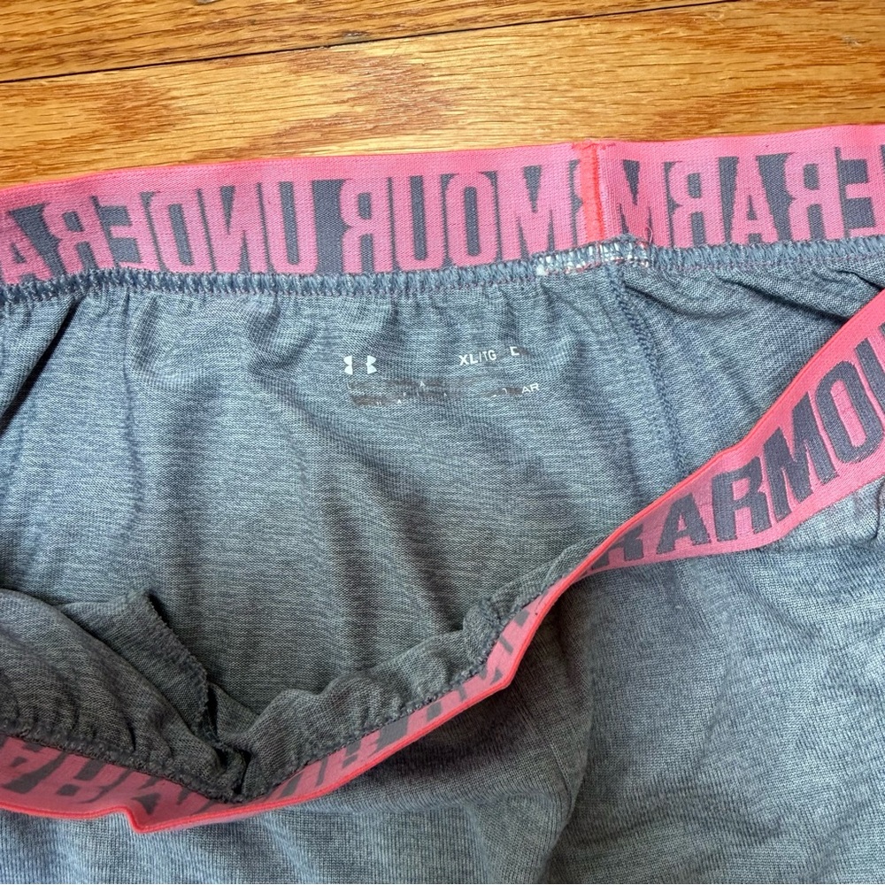 ⭐️Under Armour Gray Lounge Pants with Pink Branded Waistband - Picture 2 of 3